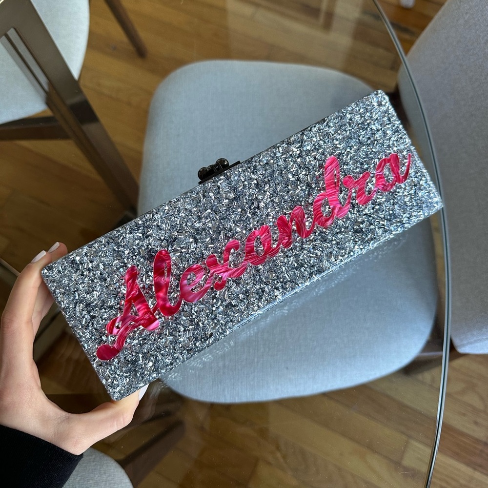 Edie Parker custom hard clutch with mirror inside “Alexandra”